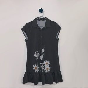 Gray spring dress with white flowers